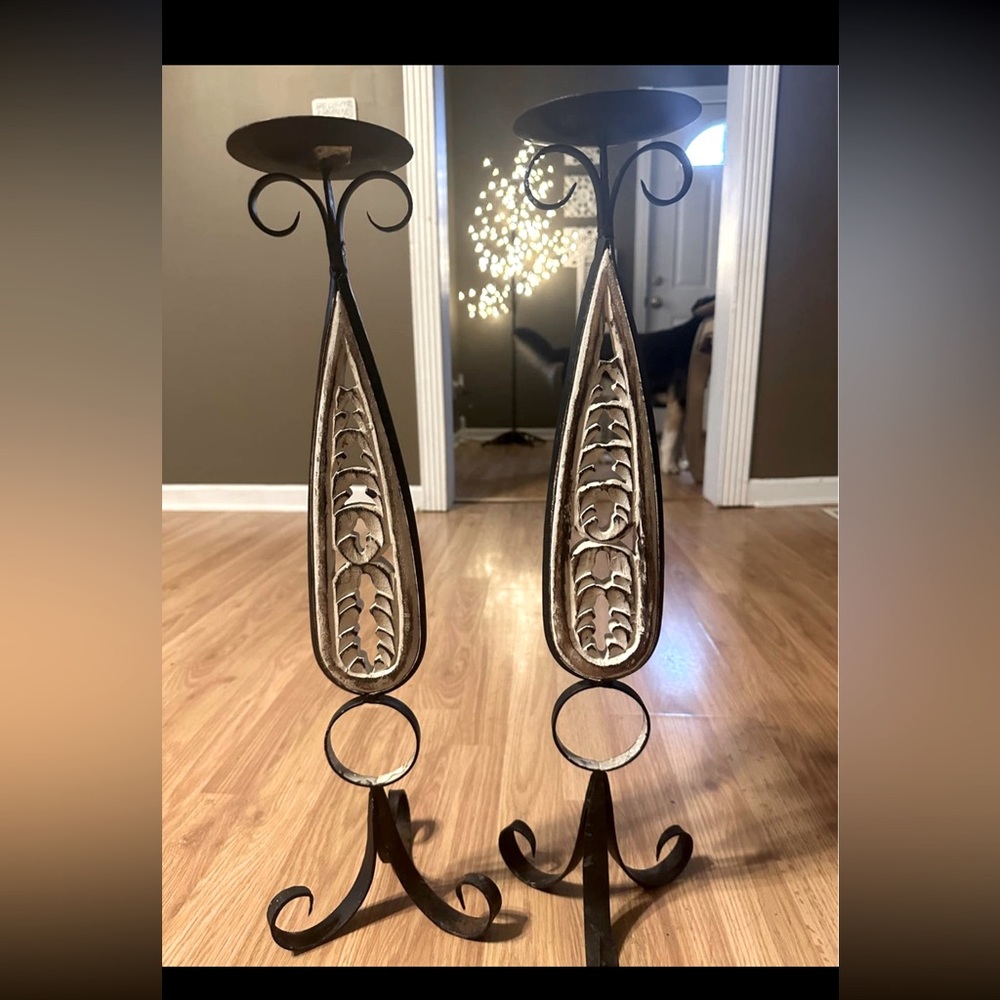 A set of beautiful candle holders. They are very well made